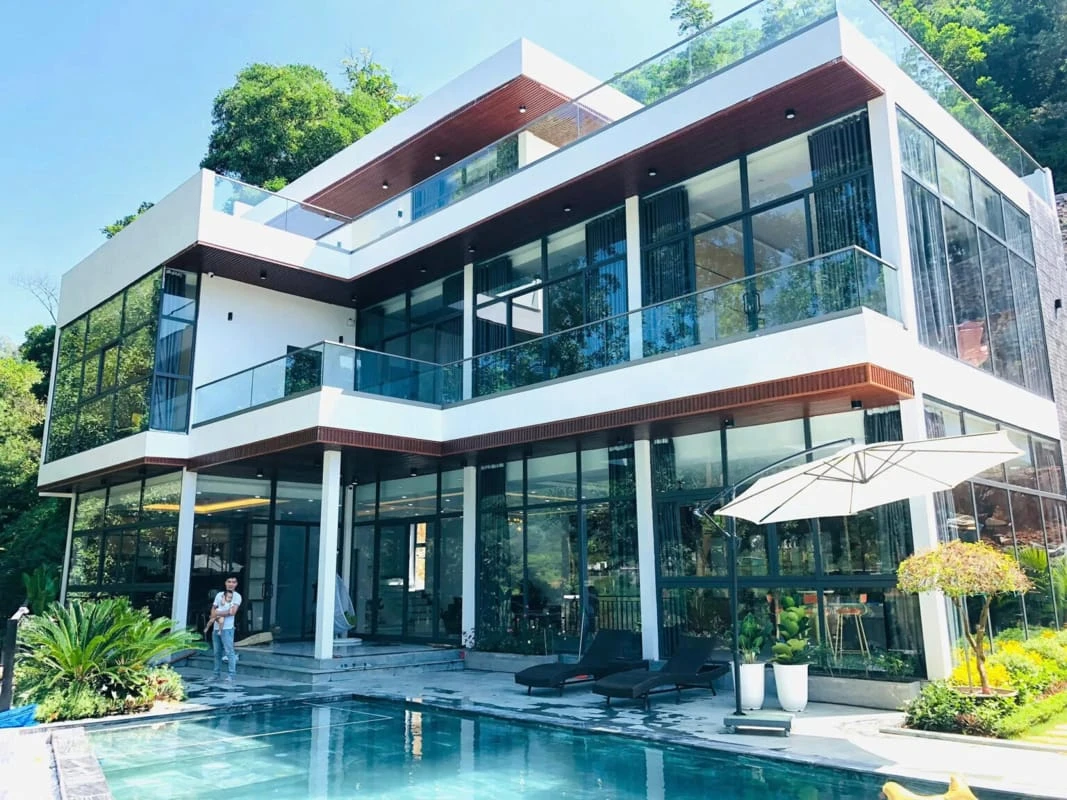 Villa Sóc Sơn - Toàn cảnh Villa Sóc Sơn hồ Đồng Đò biệt lập view hồ thiên nhiên - gobytrip.vn